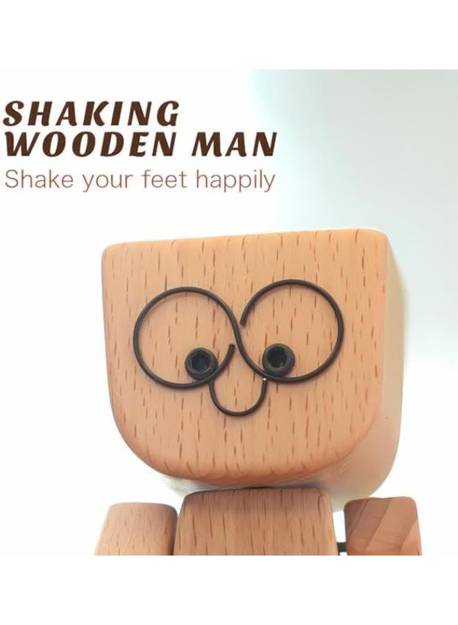 Bukela Wooden Car Figurine, Handmade Rocking Puppet, Fun Car Ornament, Wooden Desktop Decoration, Car Dashboard Accessory with 12 Magnetic Expressions - Image 4